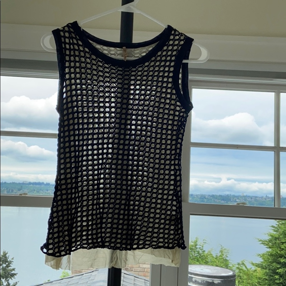 Tan and black mesh top, never worn!